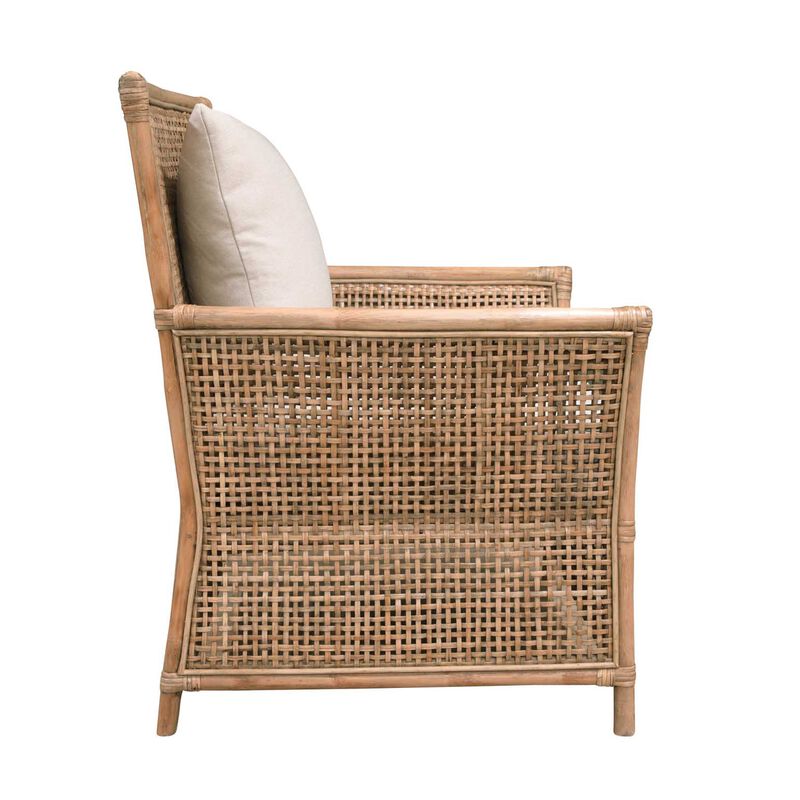 Plantation Conrad Armchair With Cream Seat & Scatter Cushion Washed Natural image number 3